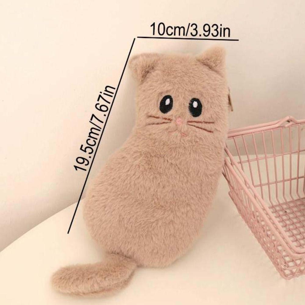 Kawaii Stationery Storage Bag Funny Cat Plush Cat Stationer Bag School Supplies