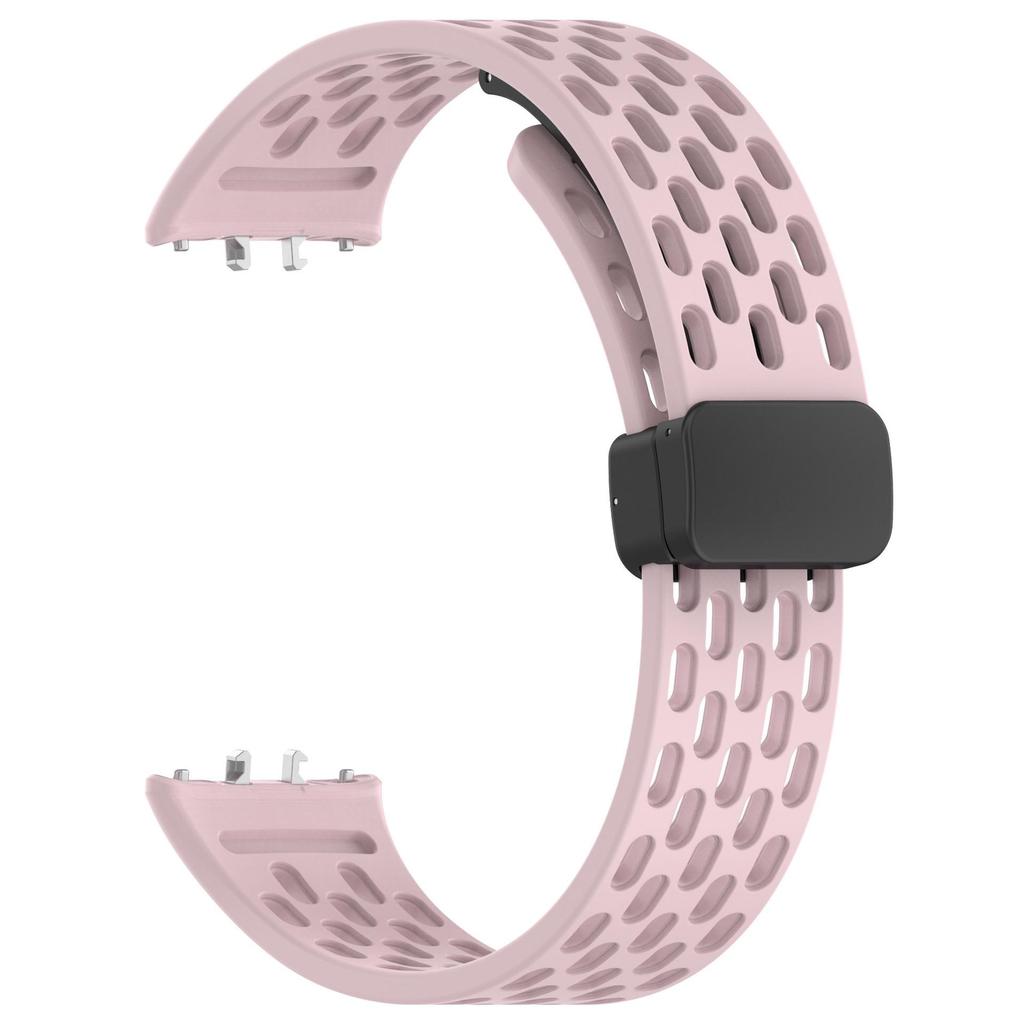 Магнитный силиконовый ремешок для Samsung Galaxy Fit 3 / Galaxy Fit 3 Дышащий сетчатый магнитный складной ремешок с черной пряжкой
