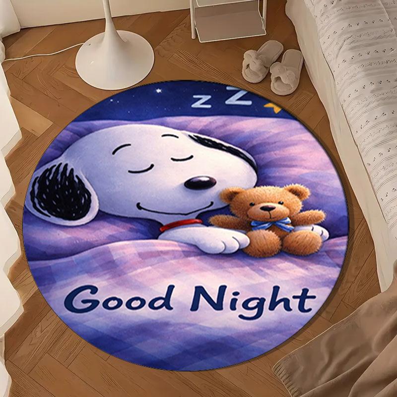 Snoo-dog Dreams On The Moon Round Rug for Livingroom,Bedroom, Palyroom, Chair Rug, Area rug, Circle Carpet, Large Size Fan Christmas gift