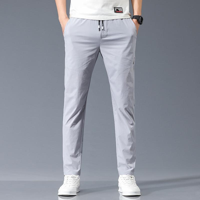 2023 Мужские быстросохнущие прямые свободные брюки Ice Silk — удобные, эластичные, облегающие