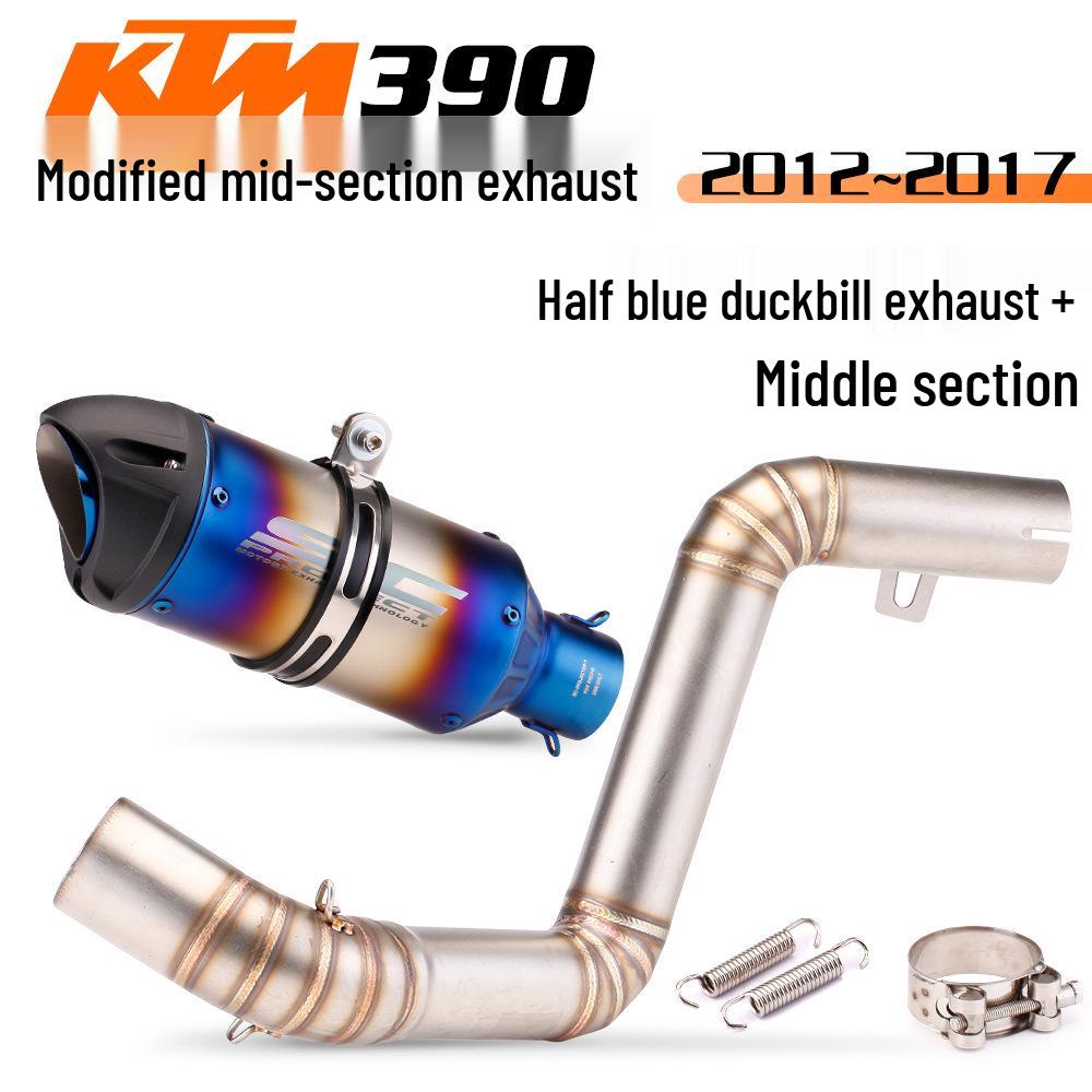 Модифицированная выхлопная система для Duke390/RC390: Комплект средней части и конечной трубы из нержавеющей стали и титана
