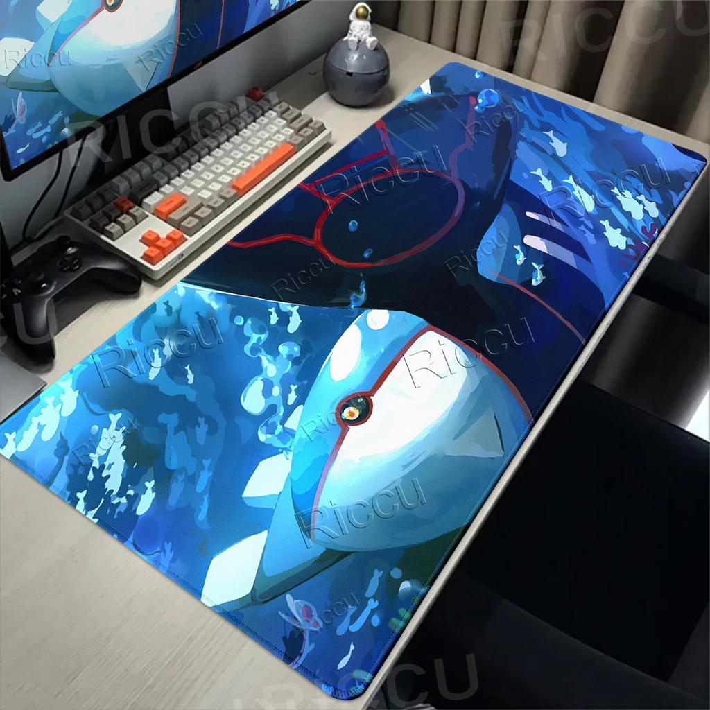 Mouse Pads P-Pokemon Kawaii Kyogre Pattern PC Computer Gaming Accessories Rug Rubber Extended Carpet Gamer Keyboard Non-slip Mat