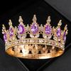 Women Crown Tiara Shiny Rhinestones Inlaid Queen Bridesmaids Crown Accessory for Wedding Halloween Birthday