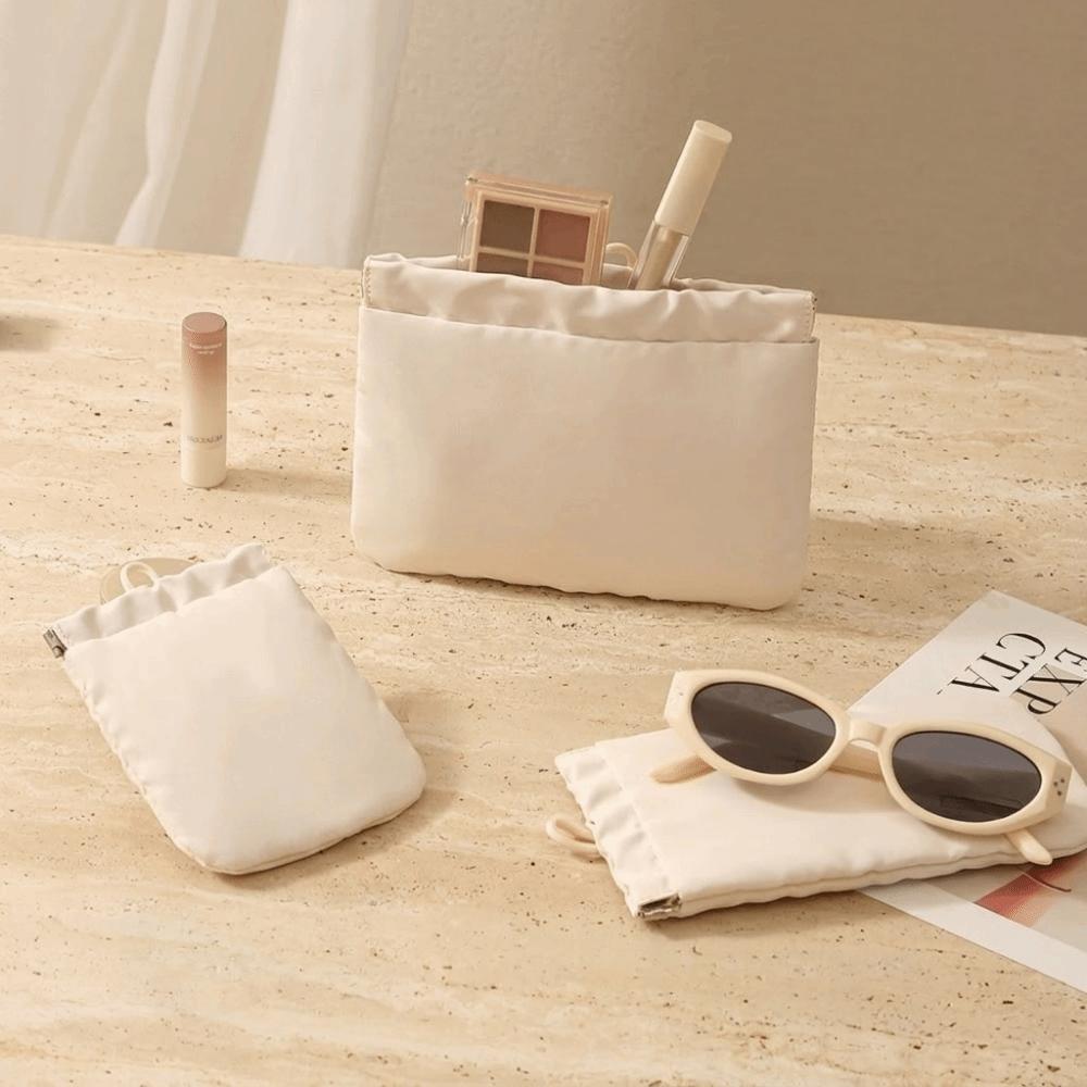 Portable Eyewear Storage Bag Soft Earphone Bag Automatic Closing Makeup Pouch Reading Glasses