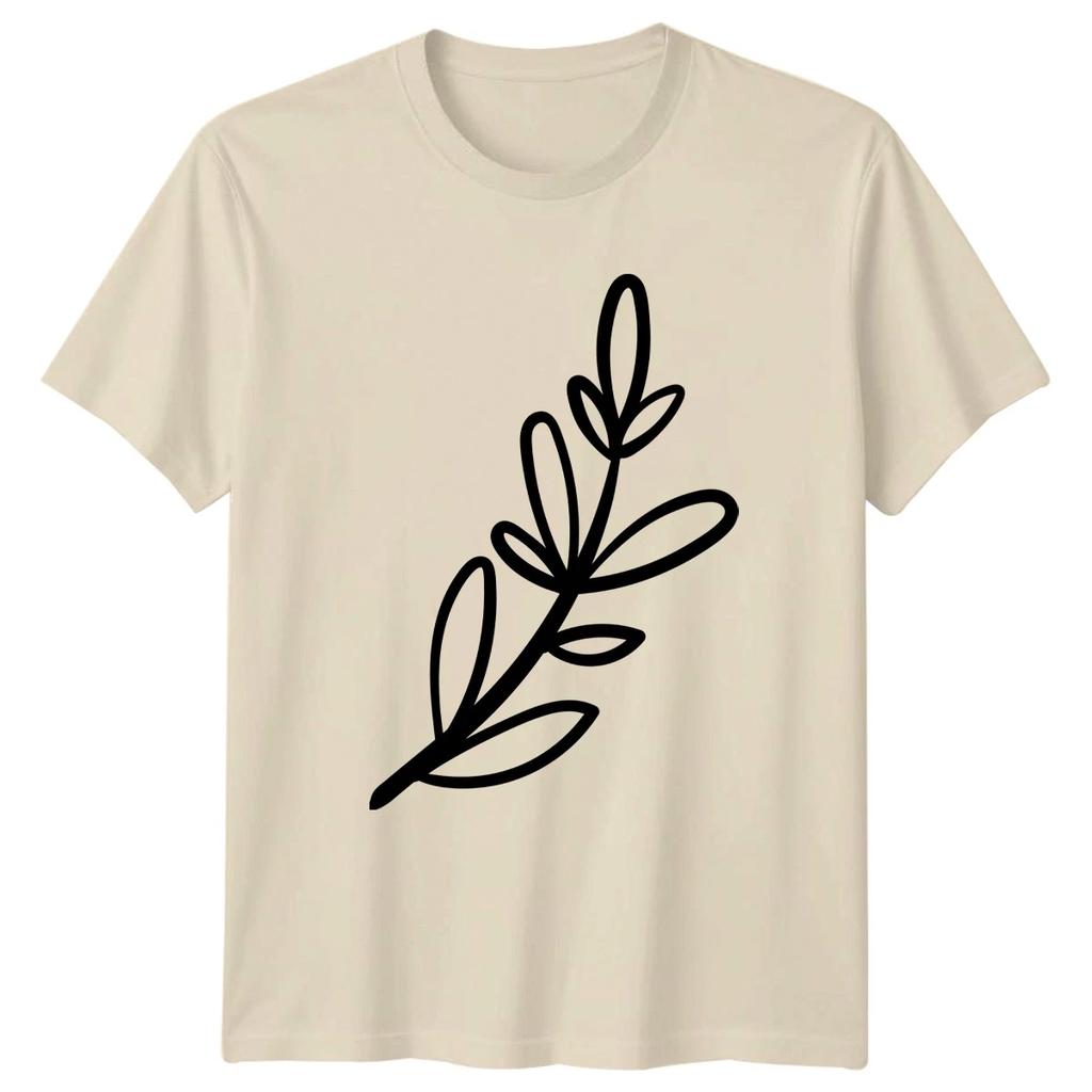 Minimalist Line Art Botanical Plant Sprig T-Shirt Minimalist Botanical Nature