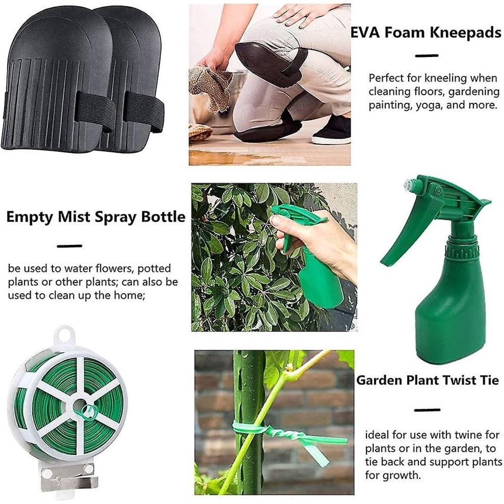 Gardening Tool Set 11pcs Aluminum Alloy Garden Tools, Hand Tools Gift Bag, With Heavy Duty Carrying Bag For Storage