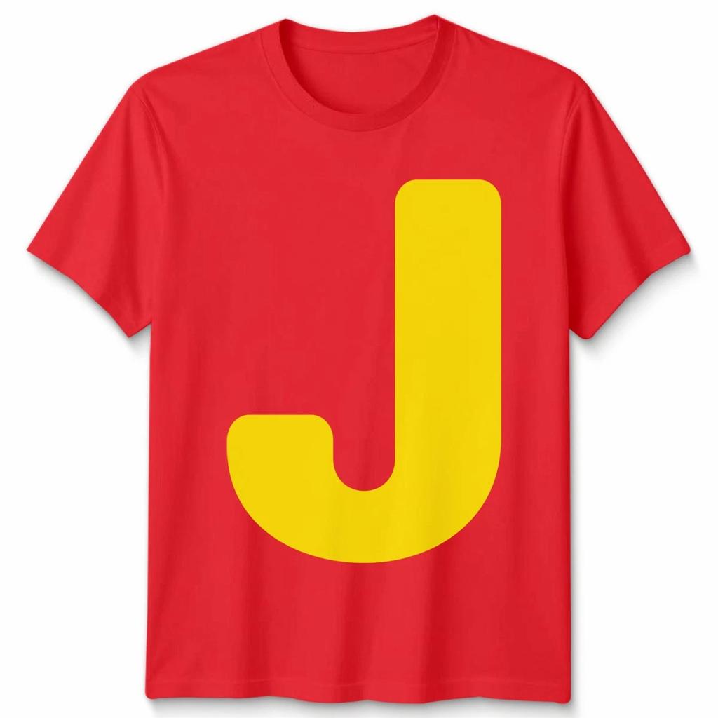 Personalised J Initial Alphabet Letter Mens T-Shirt Womens Graphic Unisex Tee