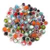 10pcs/lot 8 10 12mm Colored Faceted Lampwork Beads Flower Pattern Loose Spacer Abacus Glass Bead For DIY Charms Bracelet Earring