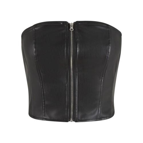 Urban Classics Womens/Ladies Synthetic Leather Bandeau Top