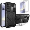Protective Case - BOOLING - for Samsung Galaxy S24 Plus - Black - Shockproof - 2 Tempered Glass