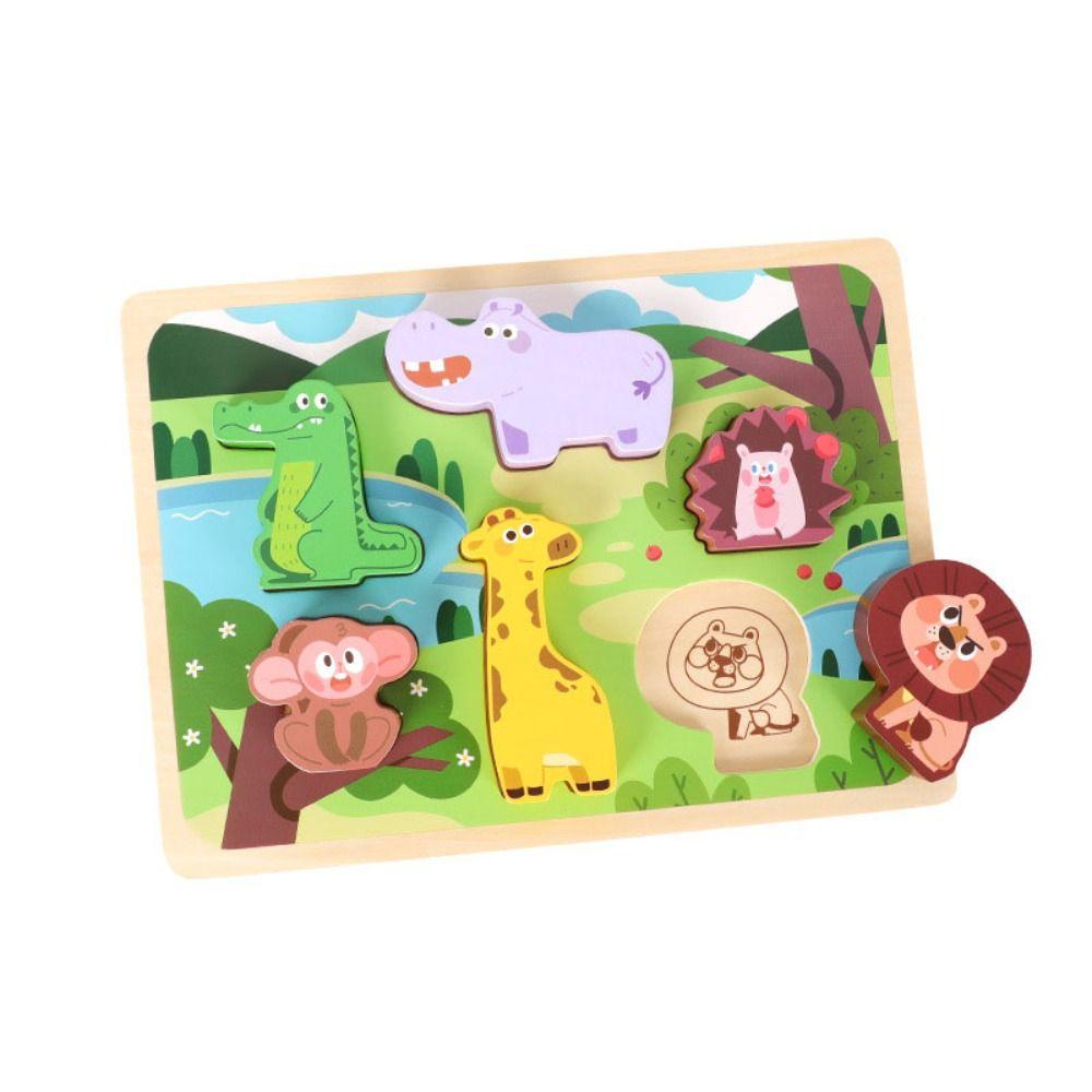 Montessori Shape Matching Board Game Puzzle Board Animal Jigsaw Toys Boys Girls