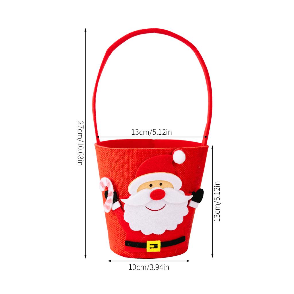 Christmas Candy Gift Bag Cartoon Design Festive Bucket for Kids Holiday Decoration/Party Atmosphere/Home Decor