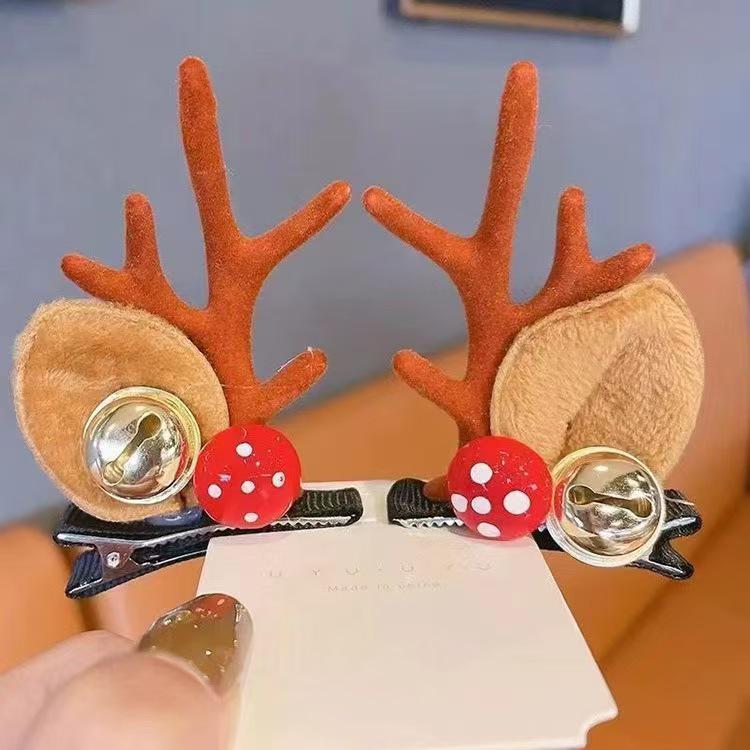 Children's Reindeer Antler Hair Clip - Cute Christmas Cartoon Hair Accessory