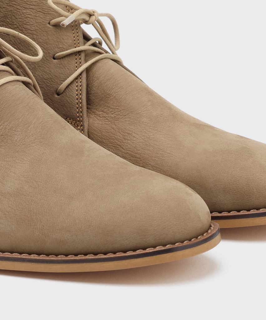 Ботинки-чукка Firenze Atelier Standard с круглым носком 7702 [Бежевый нубук]