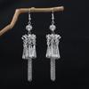 Серьги с кисточками из серебра Мяо: Этнический стиль, Модная гипербола, Дизайн легкой роскоши