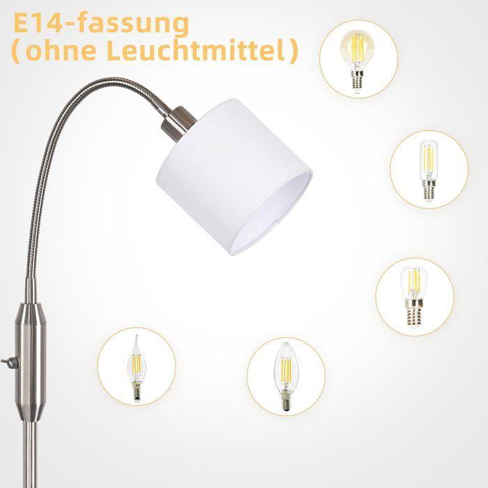Lampadaire - NETTLIFE - Lampe Arc - E14 - Métal argent - 163 cm