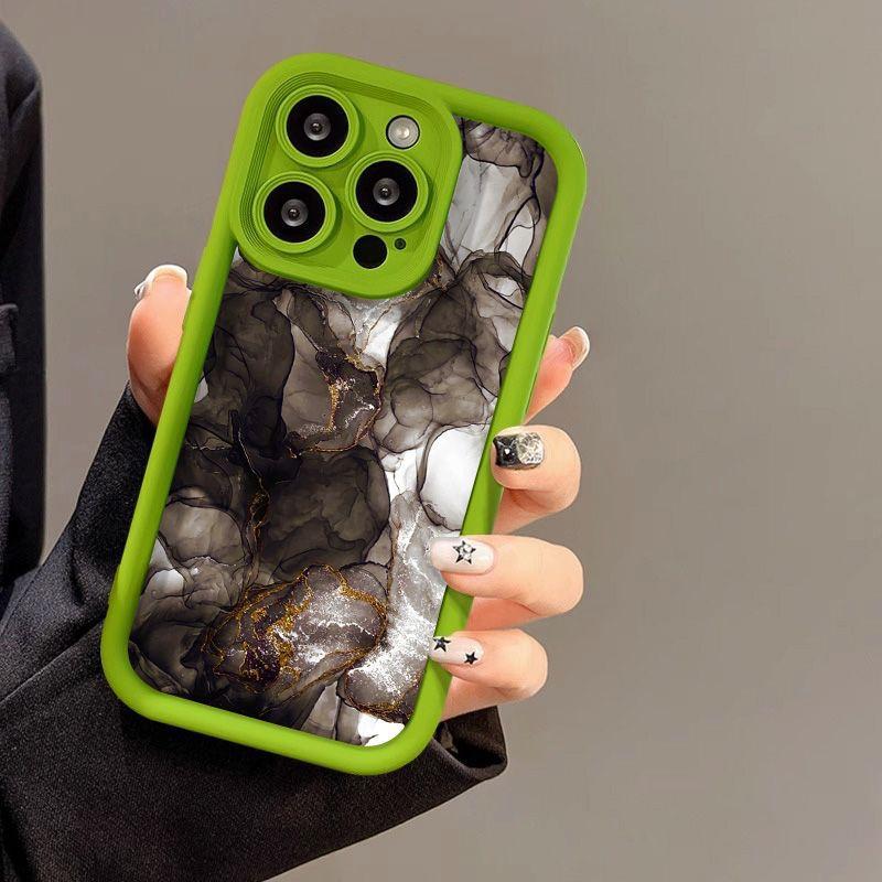 Черно-белый размытый мрамор для чехла на телефон iPhone17 ProMax 14 Apple 13 матовый 12/15 Премиум