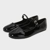 Fashion High Quality Patent Leather Black Ballet Flats Women Fashion Round Toe Shallow Buckle Mary Jane Shoes Cozy Non-slip Casual Shoes