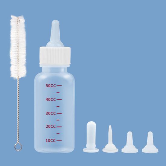 6 шт., 50 мл, устойчивая к молоку, прозрачная бутылка для укуса котенка, весы для корма, бутылочка для щенка, кормушка для кошек, собак, товары для домашних животных