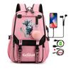 Anime Game Printed Bag Canvas Backpack Large Capacity Bookbag for Boy Girl Kids Gifts Usb Charging Travel Backpack Student School Bag