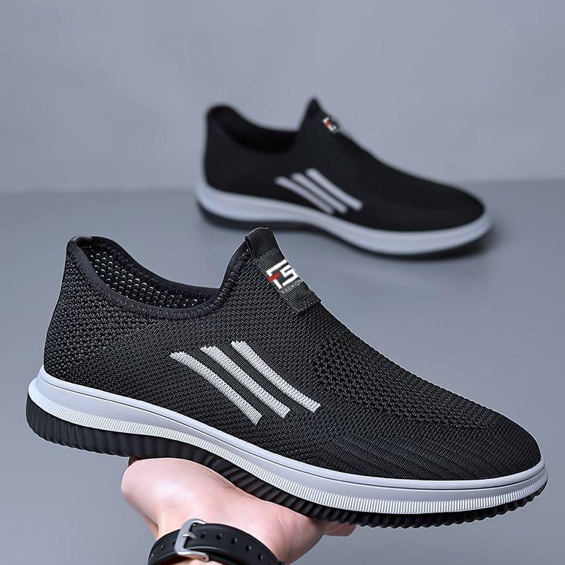 Men's Spring Autumn Casual Shoes Breathable Lightweight Sport Sneakers Easy Wear Middle Age and Elderly Walking Comfortable