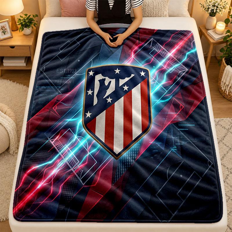 Flannel BlanketAtletico Madrid Warm Soft Throw Blanket for Indoor Sofa Bed Living Room Use
