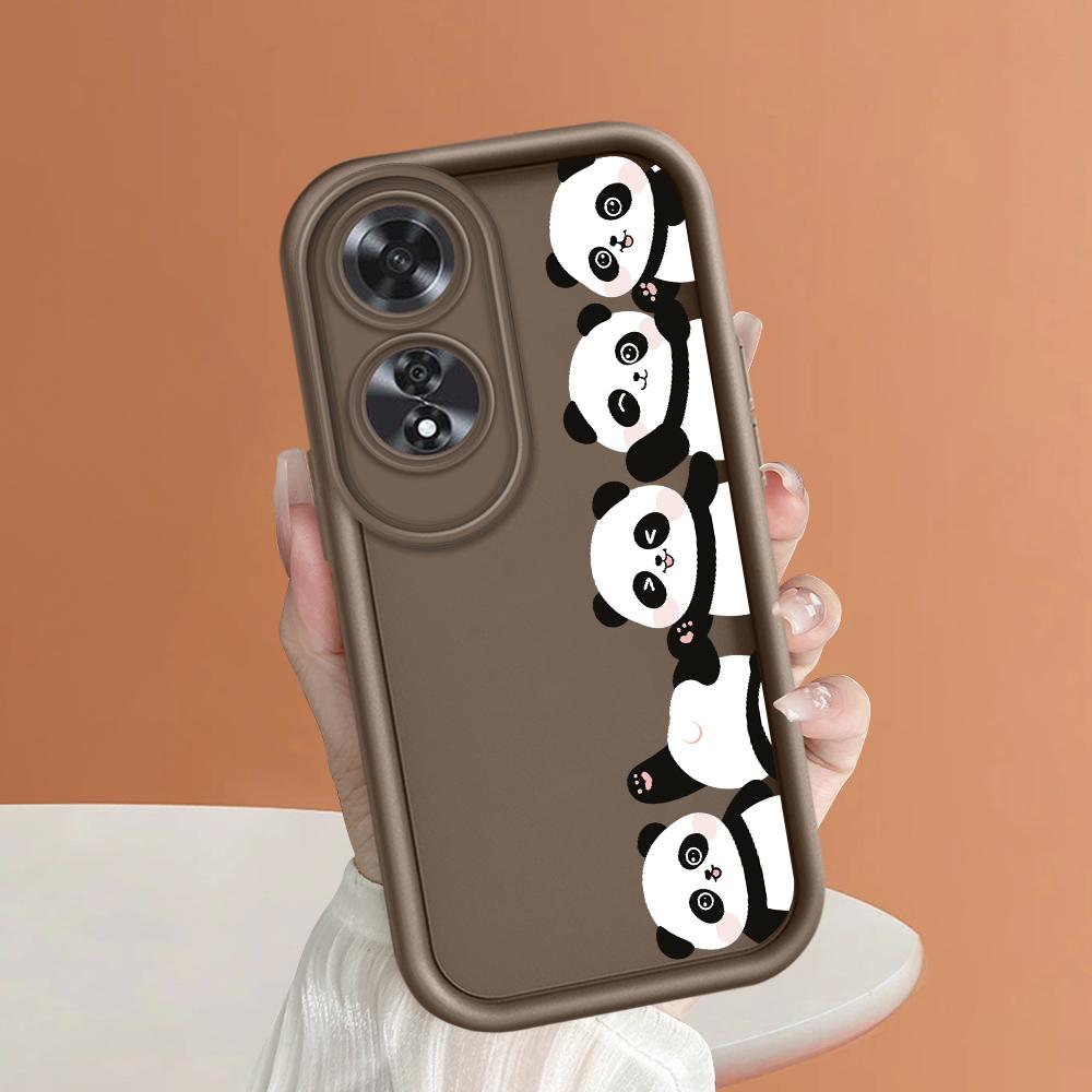 Для Realme 11 11x 12x 12 Pro C21 C30 C33 C35 C65 OPPO A18 A38 A60 A96 Reno 10 11 12 Pro мультяшный милый панда полная защита камеры мягкий чехол
