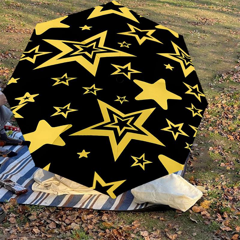 1PC Star Circle Umbrella-8-Rib Reinforced Portable Folding Travel Suitable for All Seasons Outdoor Daily Use-G385