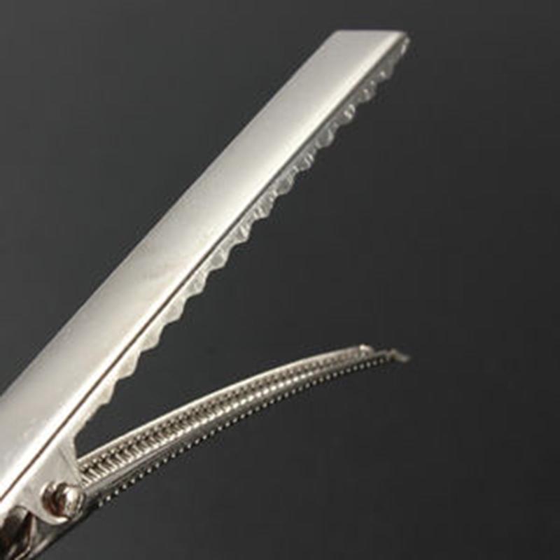 100 шт., металлические заколки для волос из крокодиловой кожи и аллигатора, заколка с зубцами, аксессуары для самостоятельного изготовления