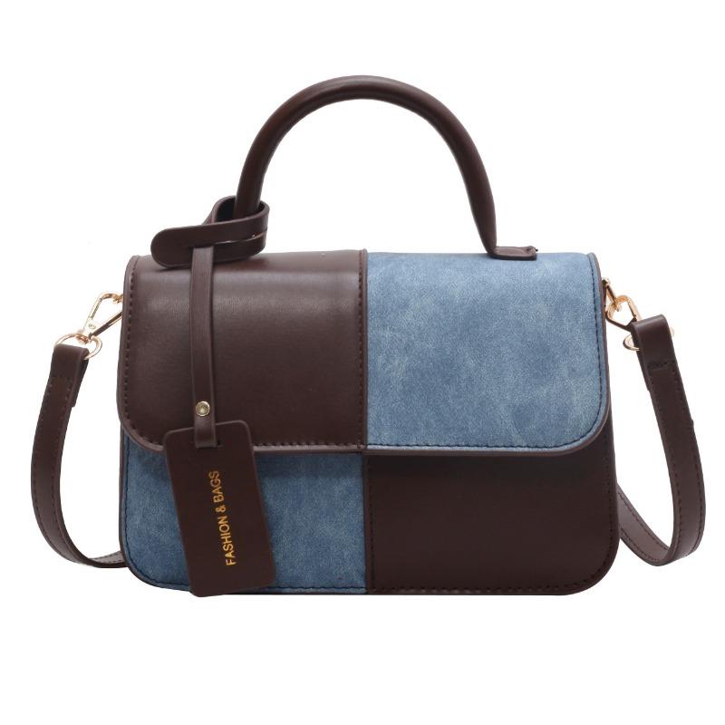 Маленькая квадратная сумка из искусственной кожи женская летняя модная сумка-мессенджер с контрастным цветом и высококачественной текстурой, портативная на плечо