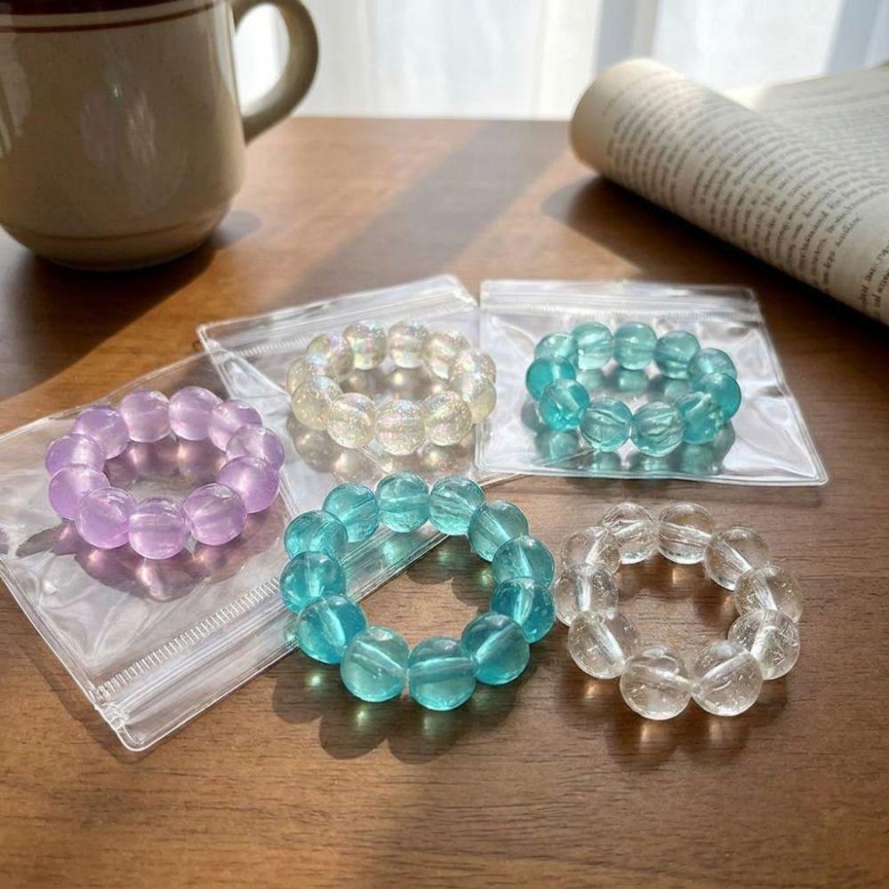 3PCS TPR Soft Crystal Bead Squeeze Bracelet Sensory Stress Wristband Birthday Gift