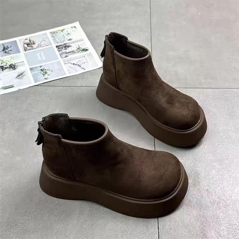 Popular spot versatile cotton shoes platform snow boots women's autumn and winter new velvet warm cotton boots