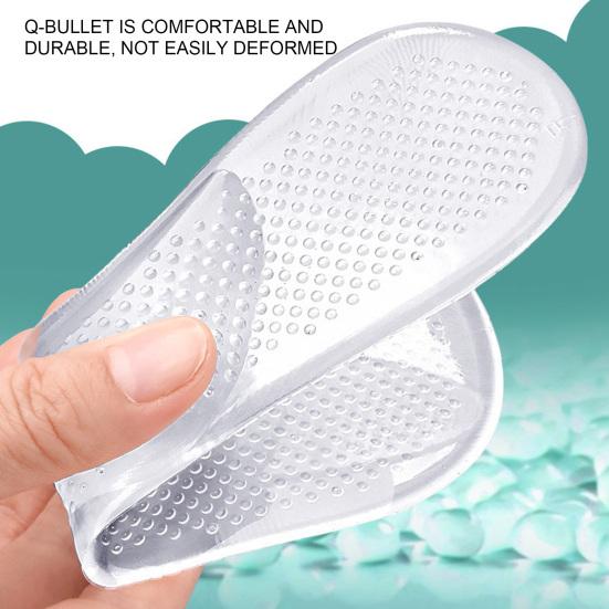 1 пара стельок, противоскользящие, с отличным коэффициентом трения, эластичные, без деформации, прозрачные, дышащие, впитывают пот, нескользящие, подушечки на высоком каблуке