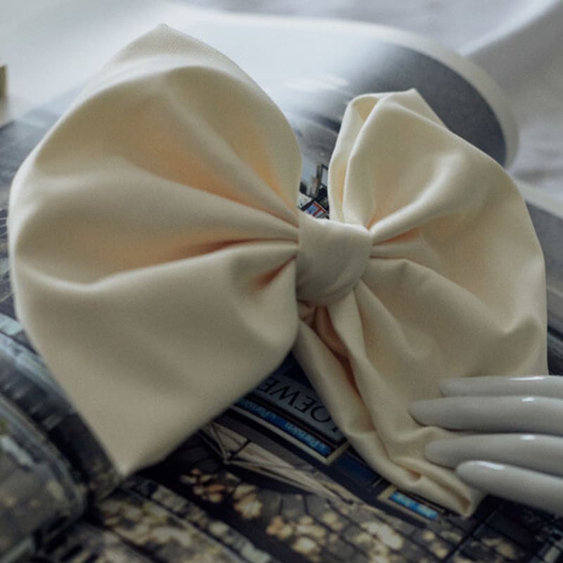 Elizabeth Moments Ivory Large Satin Ribbon Hair Pin