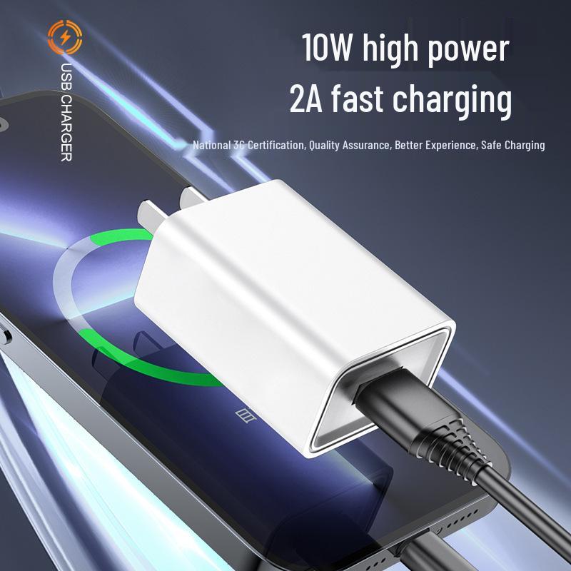 Быстрое USB-зарядное устройство для телефона 5V2A, Сертифицированный адаптер 3C, Компактная вилка для дома, Совместимая