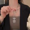 Hip-Hop Titanium Steel Bear Doll Pendant Necklaces For Womon Vintage Cubic Zirconia Sweater Chain Jewelry