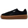 (ЖЕНСКИЕ) Suede Platform Animal Низкие Черные Женские 365109-01