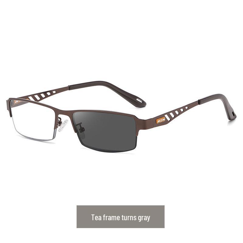Фотохромные мультифокальные очки для чтения с защитой от синего света для мужчин и женщин - Металлическая оправа, для бизнеса, Высокое разрешение
