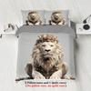 Набор постельного белья с пододеяльником 3 шт. Размер King Size Серия 'Лев' Набор с пододеяльником для подростков и взрослых Пододеяльник 'Дикая природа' для спальни, отеля