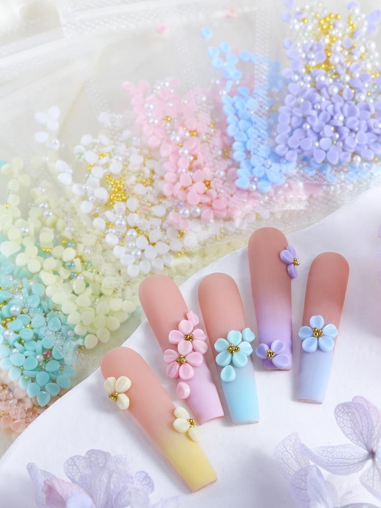 Набор из 150 шт. * 7 упаковок разноцветных маленьких круглых лепестков для украшения ногтей, самоклеящиеся накладки для ногтей, средства для самостоятельного изготовления ногтей