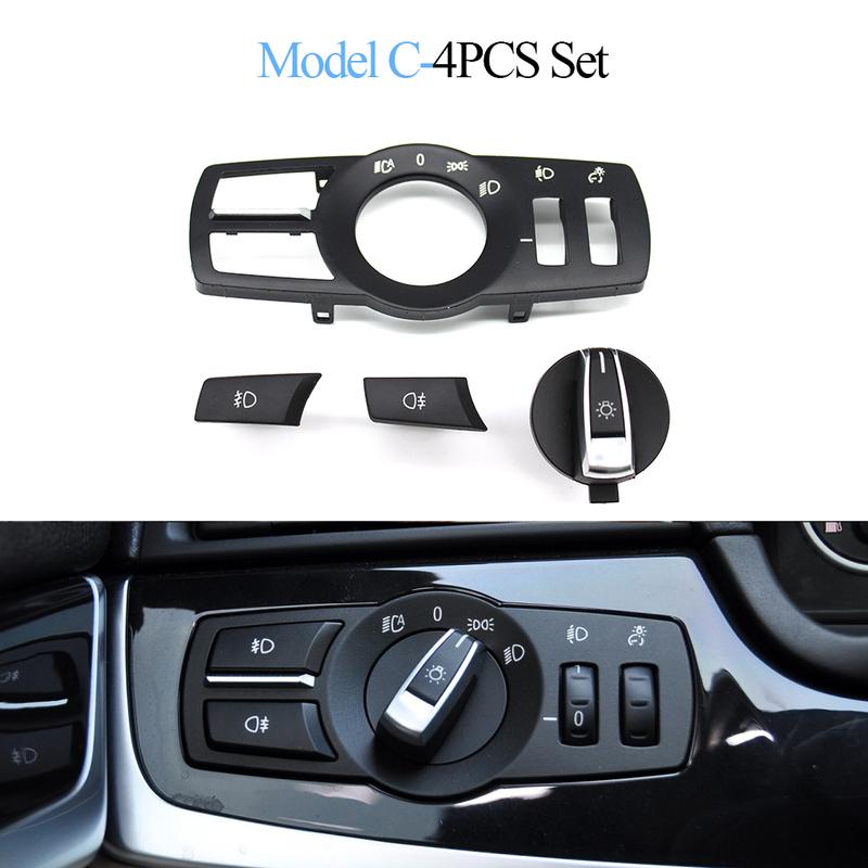 Car Interior Headlight Switch Rotation Button Headlamp Control Panel Cover For BMW 5 6 7 Series X3 X4 F10 F11 F07 F06 F01 F25