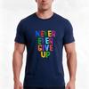 Never Ever Give Up Tshirt Summer Casual Cotton Tee Oversized Streetwear Tops Vintage Graphic Print Loose Fit Short Sleeve