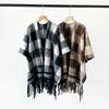 Classic Light Luxury Plaid Scarf Large Shawl High-end Plaid Double-sided Cape Cape Autumn and Winter Warm Scarf