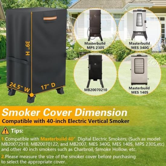1x 40-inch Vertical Smoker Cover for Masterbuilt 40 in 24.5" W x 17" D x 39"