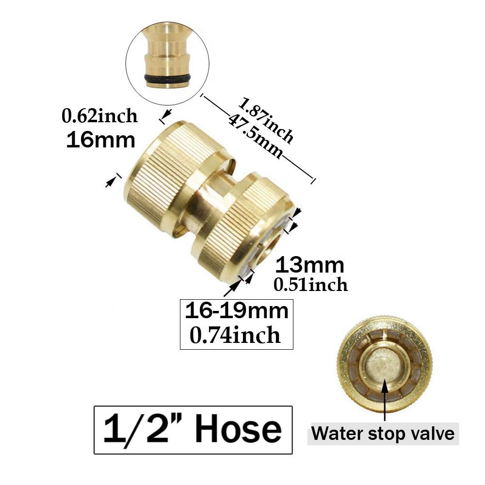1/2'' 3/4'' 5/8" 1'' латунный кран быстроразъемный соединитель 16 мм 20 мм медный шланговый соединительный адаптер садовый поливочный пистолет фитинги для остановки воды