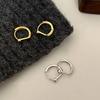 Геометрические маленькие серебряные бусины серьги-пряжки Niche Design Sense Simple Round Beads