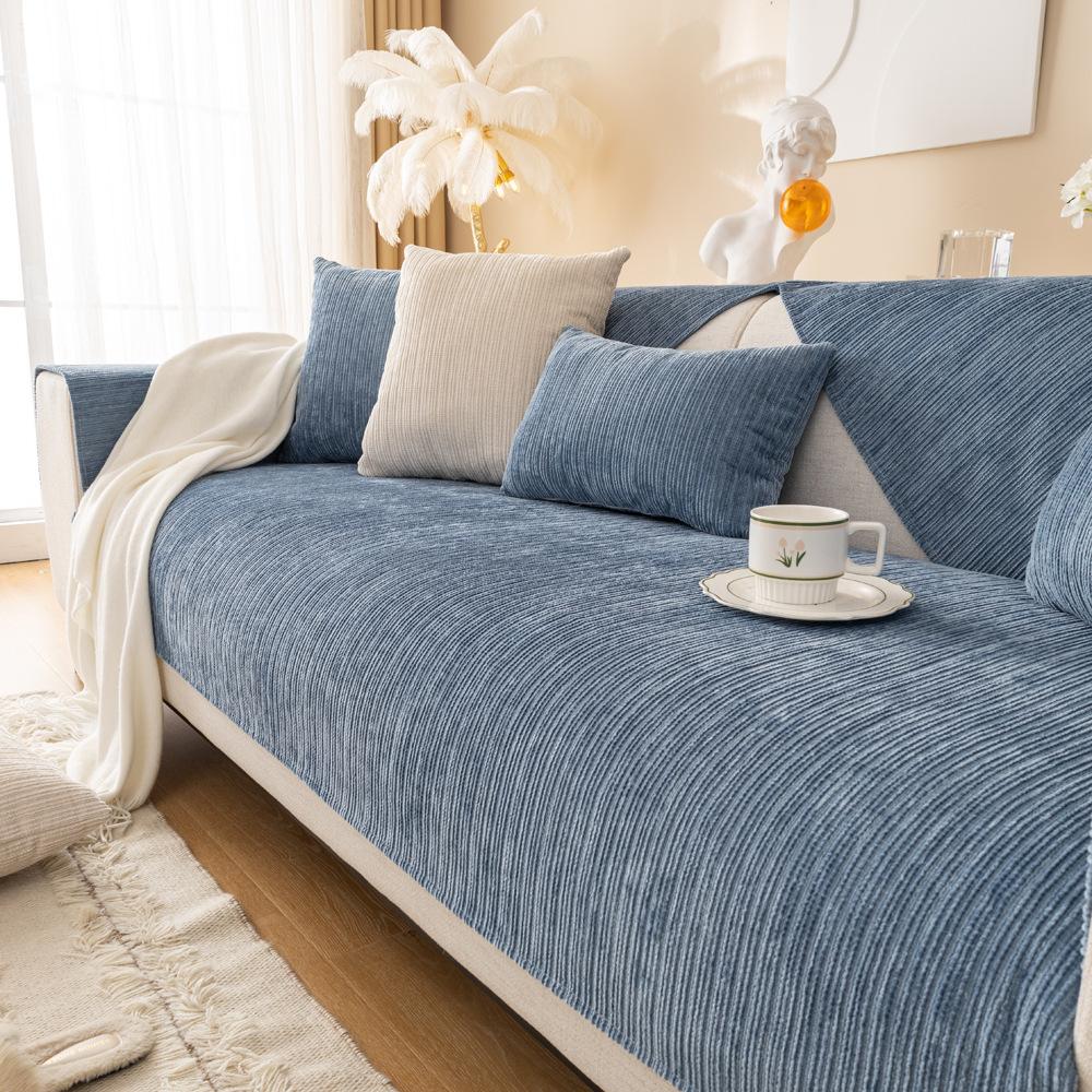 Chenille Sofa Cushion Four Seasons Universal Non-Slip Cushion Cream Wind Sofa Cover Backrest Towel Cover Cloth