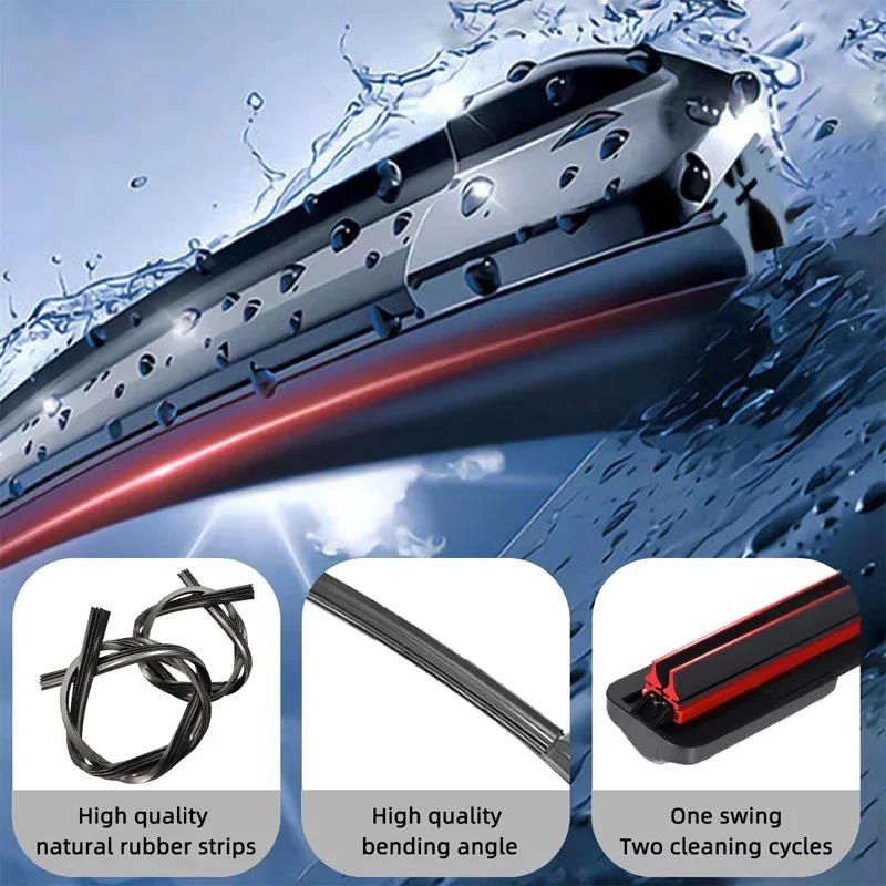 Wiper LHD Front Wiper Blades For Dacia Renault Logan 2 2015 - 2019 Windshield Windscreen Window Car Rain Brushes 22"+19" Wipers Blades 3
