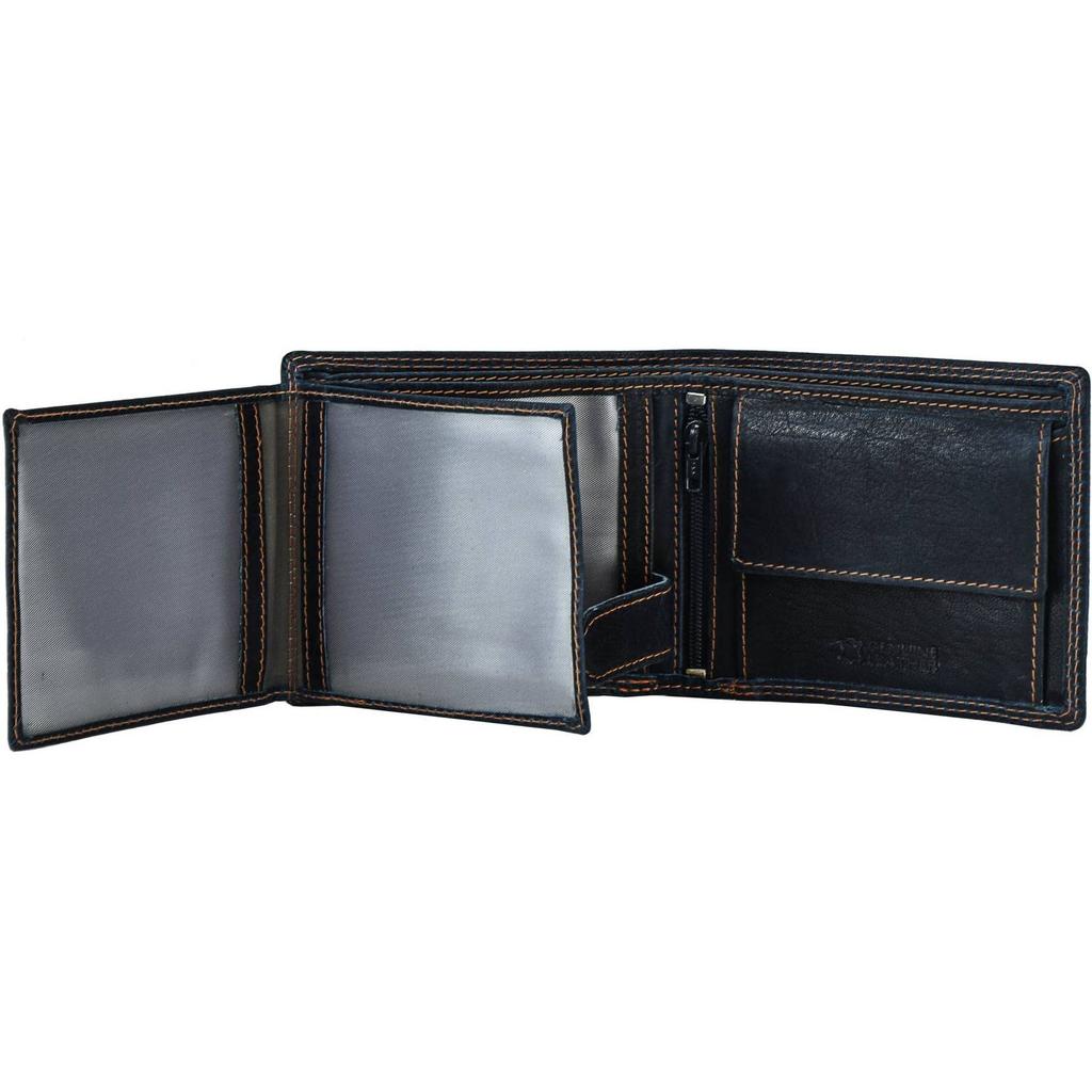 Мужской кошелек из натуральной кожи - стандартный размер (7 слотов для карт)