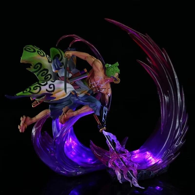 Exquisite Anime One Piece Zoro Ghost Island Glowing Pvc Statue Collectible Display Model